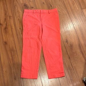LOFT Dark Coral Riviera Slim Slacks